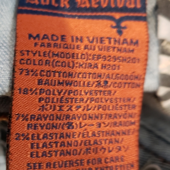 🤘ROCK REVIVAL🎸 KIRA ACID WASH EMBELLISHED EMBROIDERED SHORTS 28 - Picture 7 of 16